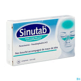 Sinutab® comprimés 500 mg/30 mg traite les symptômes du rhume et de la grippe tels que la congestion nasale, les maux de tête et/ou la fièvre, 15 comprimés.